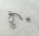14G Gold or Silver VCH Dangel Ring Bar Vertical Clit Hood Bar - I Love My Piercings!