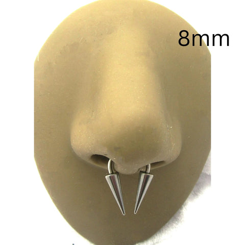 16G 14G Spiked Septum Ring Hoop Spikes Long Spikes Septum Hoop Surgical Steel 8mm 10mm Diameter 16g 14G Septum Jewelry Nose Jewelry Hoops - I Love My Piercings!