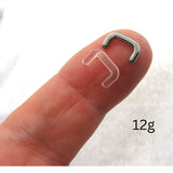 16G 14G 12G 10G Clear Septum Retainers Steel Septum Retainers Septum Rings Nose Retainers Septum Jewelry - I Love My Piercings!