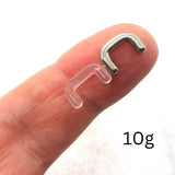 16G 14G 12G 10G Clear Septum Retainers Steel Septum Retainers Septum Rings Nose Retainers Septum Jewelry - I Love My Piercings!