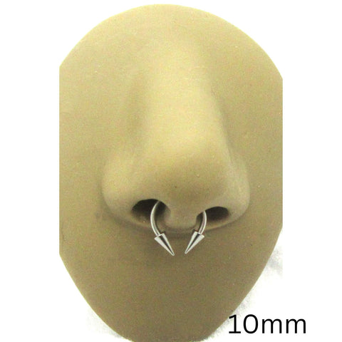 16G Spiked Septum Ring Hoop Spikes Long Spikes Septum Hoop Surgical Steel 8mm 10mm Diameter 16g Septum Jewelry 16 gauge Nose Jewelry Hoops - I Love My Piercings!