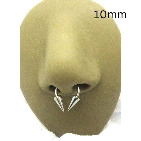 16G 14G Spiked Septum Ring Hoop Spikes Long Spikes Septum Hoop Surgical Steel 8mm 10mm Diameter 16g 14G Septum Jewelry Nose Jewelry Hoops - I Love My Piercings!