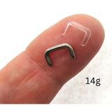 16G 14G 12G 10G Clear Septum Retainers Steel Septum Retainers Septum Rings Nose Retainers Septum Jewelry - I Love My Piercings!