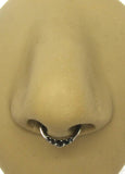 16G CZ Black Diamond Septum Nose Ring Nose Hoop 16 Gauge Nose Jewelry Rings 16G Septum Rings Bar Body Jewelry Stainless Steel Rings - I Love My Piercings!