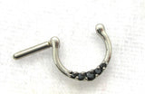 16G CZ Black Diamond Septum Nose Ring Nose Hoop 16 Gauge Nose Jewelry Rings 16G Septum Rings Bar Body Jewelry Stainless Steel Rings - I Love My Piercings!