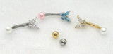 16G VCH Butterfly Crystal Jewelry Barbell 16 Gauge - I Love My Piercings!