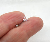 16G VCH Butterfly Crystal Jewelry Barbell 16 Gauge - I Love My Piercings!