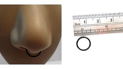 Black Titanium Nose Septum Seamless Hoop Ring Bar 18 gauge 18g 9 mm Di I Love My Piercings