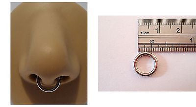 Stainless Steel Segment Hoop Septum Ring 14 gauge 14g 8mm diameter