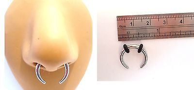 Surgical Steel Hoop Pincher Round Tapered Septum Nose Ring 10