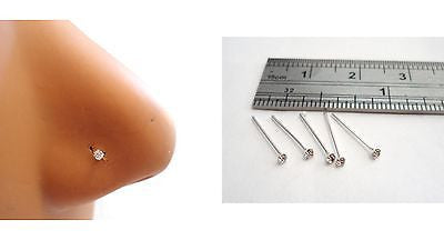 Tiny clear sales nose stud