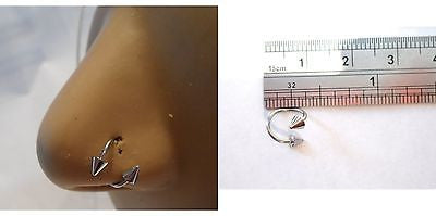 Twisted Spikes Surgical Stainless Steel Nose Hoop Ring 20 gauge
