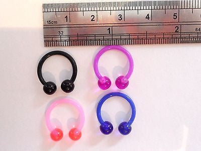 4 Pieces Plastic No Metal Horseshoes Hospital Retainers Open Hoops