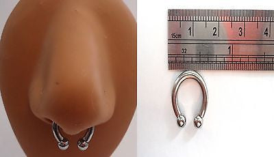 Septum Piercing 10mm Nose Ring SEPTUM Nostril Surgical Steel