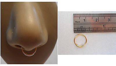 Gold Titanium Septum Ring Thinner Hoop Style Bar 20 gauge 20g 9mm Diameter