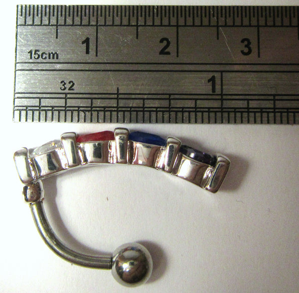 Surgical Steel Barbell Channel Gem Crystal VCH Clitoral Clit Hood 14 g I Love My Piercings!