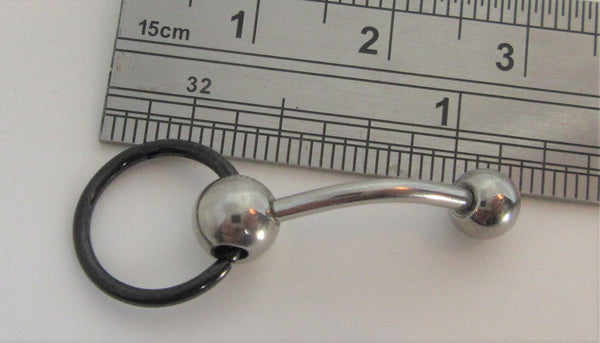 Surgical Steel Black Hoop Dangle Barbell Vch Clit Clitoral Hood Ring 1