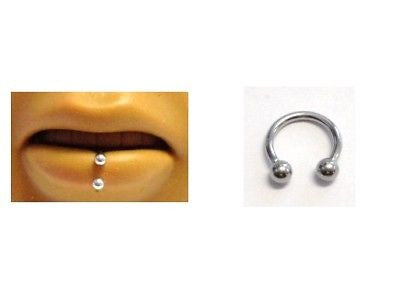 New Silver BOTTOM LABRET Hoop Lip Ring 16 gauge 16g 8mm