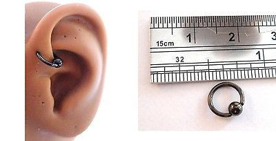 Black Titanium Captive Bead Hoop Ring Barbell Forward Helix Ring 18g 1 I Love My Piercings