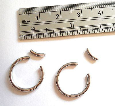 Surgical Steel Segment Hoop Earrings Rings 14g 14 gauge 1 2 inch Diameter