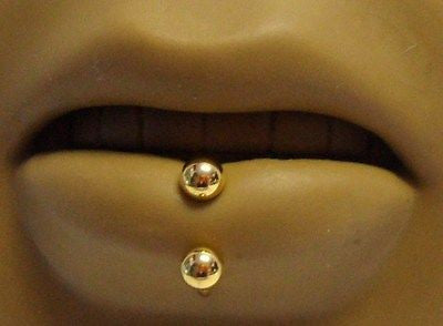 Gold Titanium Labret Bottom Horseshoe Lip Front or Side Lip Ring