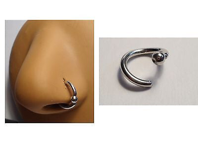 Nose piercing top hoop with ball
