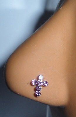 Purple diamond hot sale nose stud