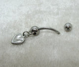 14G Heart Top Down Belly Ring Hoop Piercing Reverse Bar Barbell - I Love My Piercings!