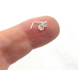 22G Sterling Silver L Shape Nose Stud Ring Nose Earrings 22 gauge 22G Nose Jewelry Pin Nostril Dangle Nose Studs - I Love My Piercings!