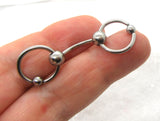 10G 12G 14G Male Genital Jewelry Piercing Prince Albert PA Door Knocker Hoops Curved Bar Barbell 10g 10 Gauge Stainless Steel Silver - I Love My Piercings!