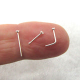 Super Tiny 1mm Diamond Gem Crystal Claw Set Straight Nose Stud You Bend L Bend Shape Bent Post Pin Jewelry 22 gauge 22G Pin Nostril - I Love My Piercings!