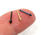 20G Silver Blue Black Gold Nose Tiny Small Spike Nose Studs Bones Rings Nose Jewelry in 20 Gauge - I Love My Piercings!