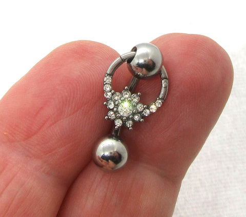 14G Flower Reverse Top Down Belly Ring Hoop Belly Piercing Reverse Belly Bar Barbell (Copy) - I Love My Piercings!