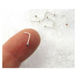7 Small 1.5mm Gem Crystal Claw Set Straight Nose Stud L Bend Shape Bent Post Pin Jewelry 22 gauge 22G Pin Assorted Colors - I Love My Piercings!