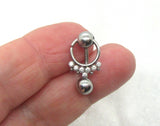 14G Beaded Crystal VCH Jewelry Clit Hood Ring