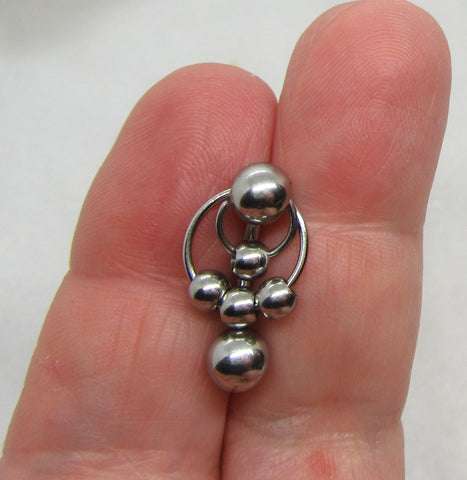 14G Beaded VCH Jewelry Clit Hood Ring
