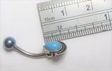 Clitoral Clitorial Clit Hood Bar VCH Stainless Steel Blue Turquoise Stone Titanium Ornate Barbell VCH Ring 14g 14 gauge