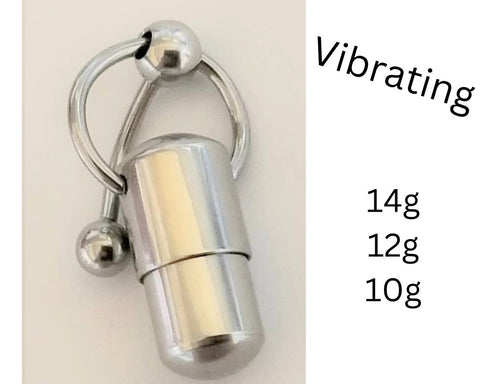 14G 12G 10G Clitoral Clitorial Clit Hood Bar VCH Vibrating VCH Stimulating Jewelry Vertical  Stainless Steel Dangle Barbell VCH  Ring