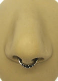 16G CZ Black Diamond Septum Nose Ring Nose Hoop 16 Gauge Nose Jewelry Rings 16G Septum Rings Bar Body Jewelry Stainless Steel Rings - I Love My Piercings!