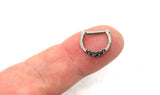 16G CZ Black Diamond Septum Nose Ring Nose Hoop 16 Gauge Nose Jewelry Rings 16G Septum Rings Bar Body Jewelry Stainless Steel Rings - I Love My Piercings!