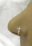 20G Nose Ring Nose Hoop Clear CZ Diamond Crystal Cross Nose Ring 20 gauge Nose Jewelry Nostril Ring 8mm nose ring surgical steel nose - I Love My Piercings!