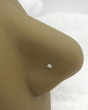 22G Sterling Silver L Shape Nose Stud Ring Nose Earrings 22 gauge 1.5mm CZ 22G Nose Jewelry Pin Diamond Pronged Nose Studs - I Love My Piercings!