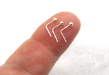 3 Piece 2mm Ball Nose Stud L Bend Shape Bent Post Pin Jewelry 22 gauge 22G Pin Sterling Silver Nose Studs - I Love My Piercings!