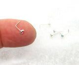 22G Sterling Silver L Shape Nose Stud Ring Nose Earrings 22 gauge 3mm CZ 22G Nose Jewelry Pin Nostril - I Love My Piercings!