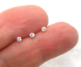 22G Gold Nose Studs L Shape Bent Post Nose Ring Pins 22 gauge 22G Nose Jewelry 2.5mm CZ Diamond Nose Studs - I Love My Piercings!