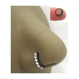 20G Black Nose Jewelry Nose Ring Hoop 20g 20 gauge Gem Nose Ring Nose Hoop 8mm Diameter Nostril Nose Stud