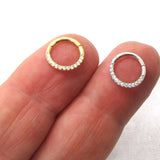 16G Gold White Gold Septum Cartilage Ring Daith Helix Snug Forward Helix Ring Septum Ring 16 gauge Ear Jewelry Lip Ring Barbell 8mm Diameter - I Love My Piercings!