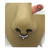 16G Black Septum Ring Hoop 8mm Diameter 16g Crystal Septum ring