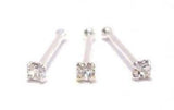 3 Piece 22G Nose Studs L Shape Bent Post Nose Ring Pins 22 gauge 22G Nose Jewelry 1.5mm CZ Diamond Nose Studs - I Love My Piercings!