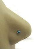 22G Opal White Pink Blue Green Nose Stud L Shape Nose Ring Jewelry Pin Earring 22 Gauge